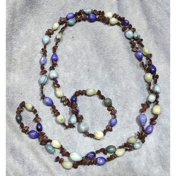 Nature Inspired Apple Seed And Job's Tears Seed Beaded Necklace - Picture 2 of 7